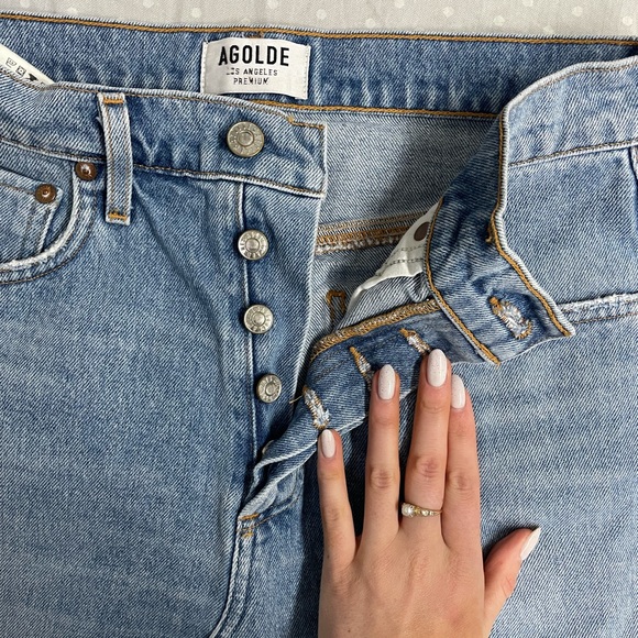 SOLD AGOLDE High Rise Denim Mini Skirt - Picture 6 of 7